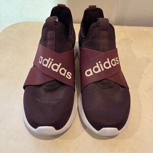 Adidas Maroon Cloud foam slip on shoes
